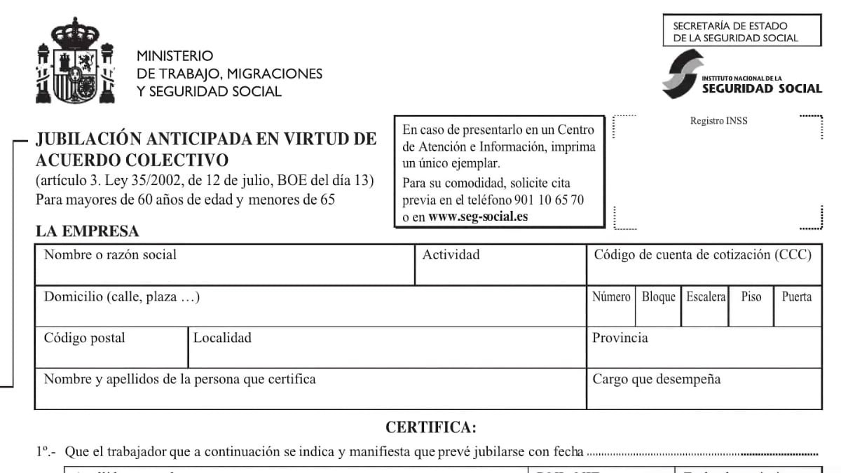 How many years must be quoted to access retirement with 63 years in Spain?