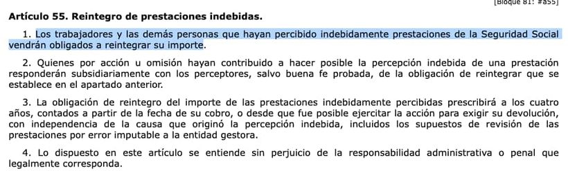 Article 55 of the General Social Security Law