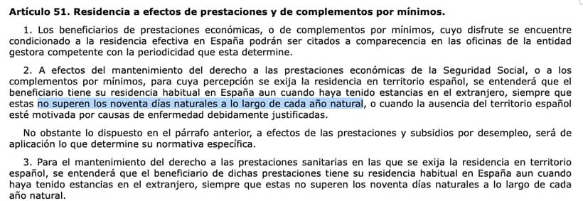 Article 51 of the General Social Security Law