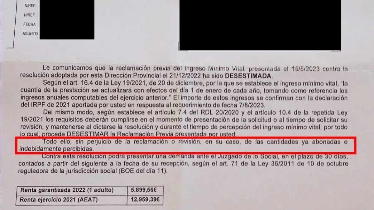 A man charges € 20,627.70 of minimum vital income, Lanbide demands to return them for living with his brother -in -law and justice forgives him by being an error of the administration