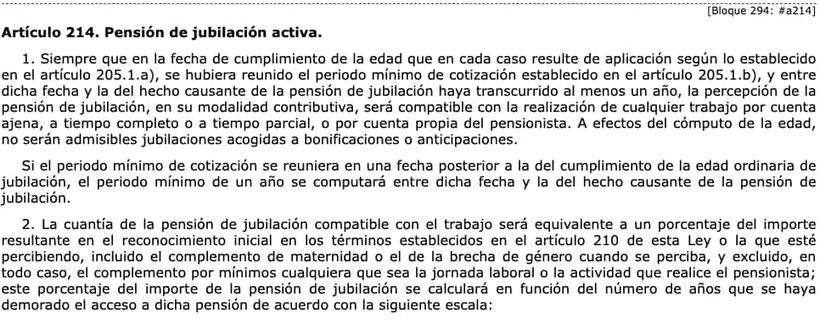 Article 214 of the General Social Security Law