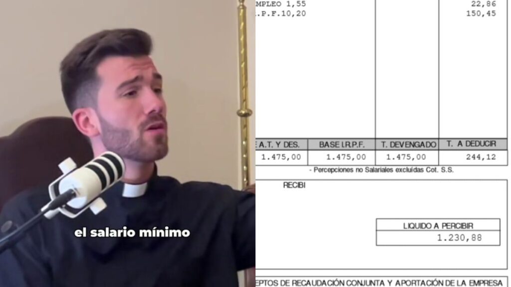 A 24 -year -old priest does not cut when talking about what he earns in the church: "My salary is less than the minimum wage, it does not reach 1,100 euros"