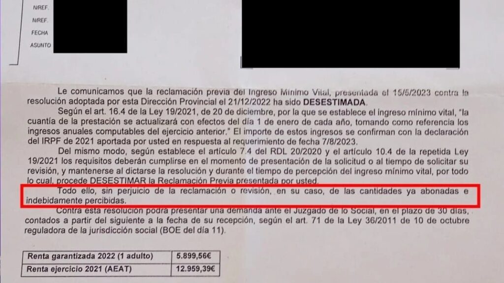 A woman begins to collect the widow's pension and must return 6,877.20 euros to Social Security for making it compatible with the minimum vital income: justice endorses