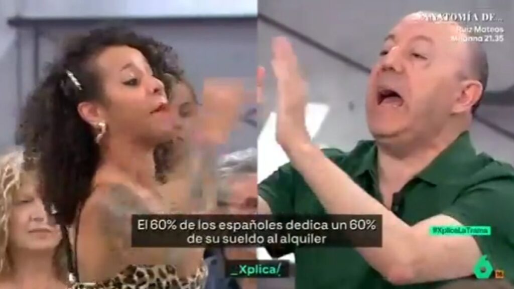 Amina Mouthadi, unemployed waitress, responds without hairs on the tongue to Gonzalo Bernardos: "Collection 1,500 euros and paid 750 for a shit and shared apartment. And you come to tell me that we are pijos?"