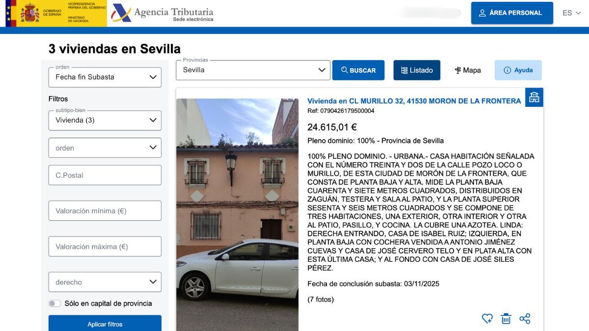 The Treasury puts repossessed apartments and houses for sale from 24,600 euros