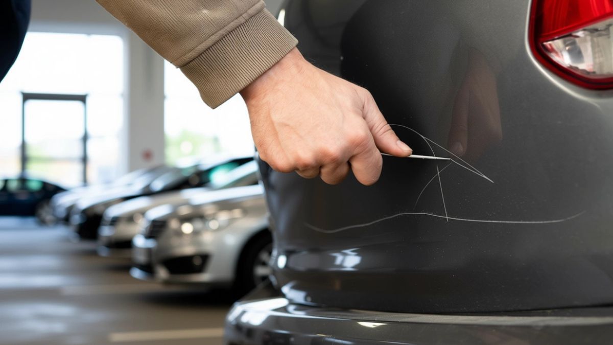 Sentenced to pay a fine of 480 euros and repair the damage for scratching the car of a former co-worker in the parking lot of a shopping center