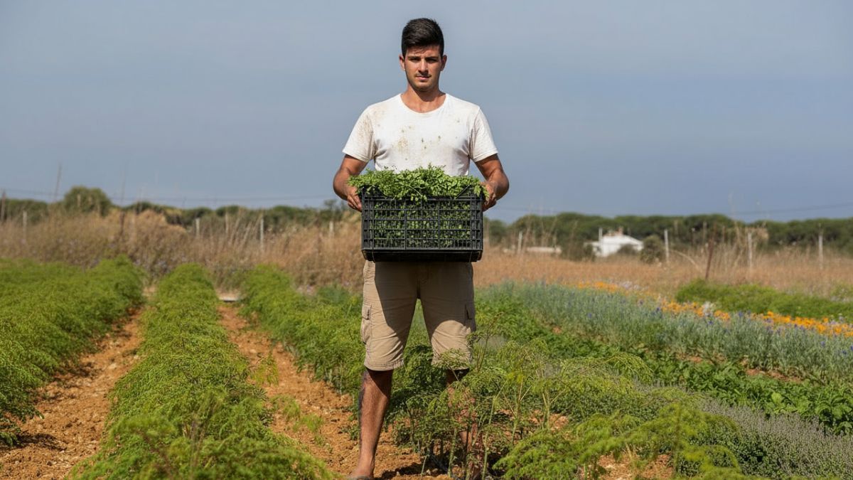 Sebastián, the young man who has changed masonry for agriculture: “On the construction site you earn about 1,500 euros, in the field 2,500 without being so physically hard”