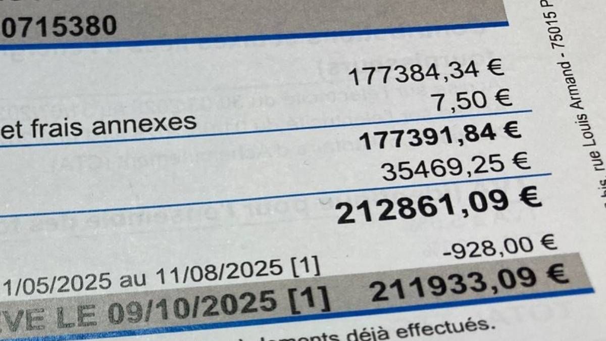 A woman receives an electricity bill of more than 200,000 euros: her bank account is blocked and she cannot pay the following bills