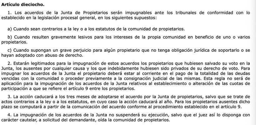 Article 18 LPH | BOE