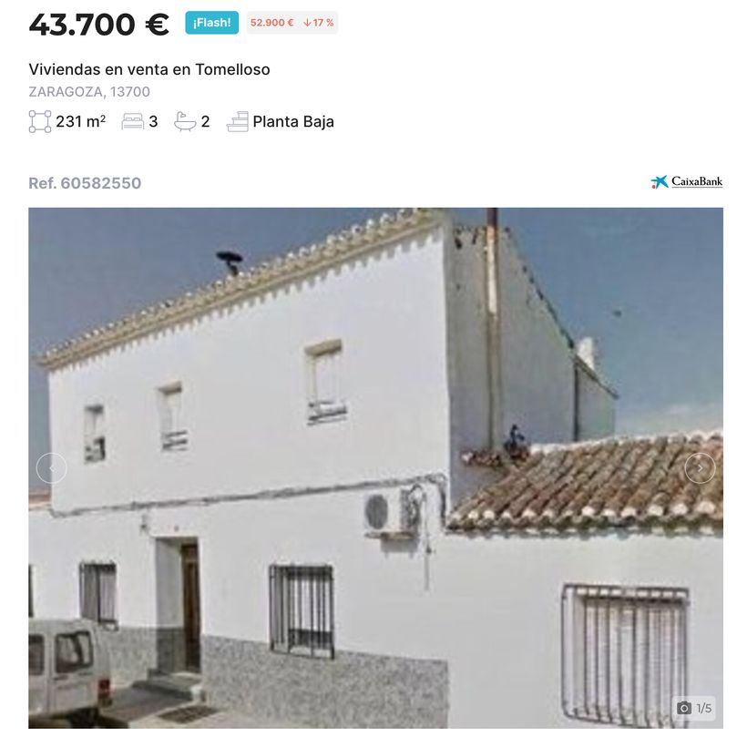 Announcement of the CaixaBank home for sale
