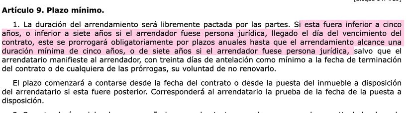 Article 9.1 LAU | BOE