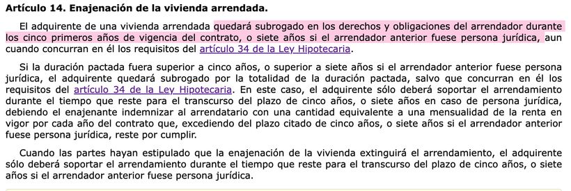 Article 14 LAU | BOE