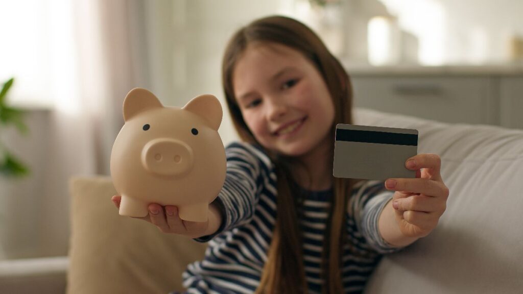 She teaches her 6-year-old daughter to be independent: “I pay her $2 a week for housework and she has her own debit card.”