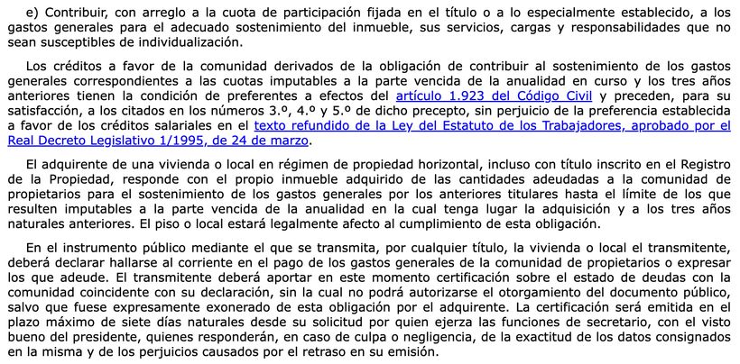 Article 9.1.e) LPH | BOE