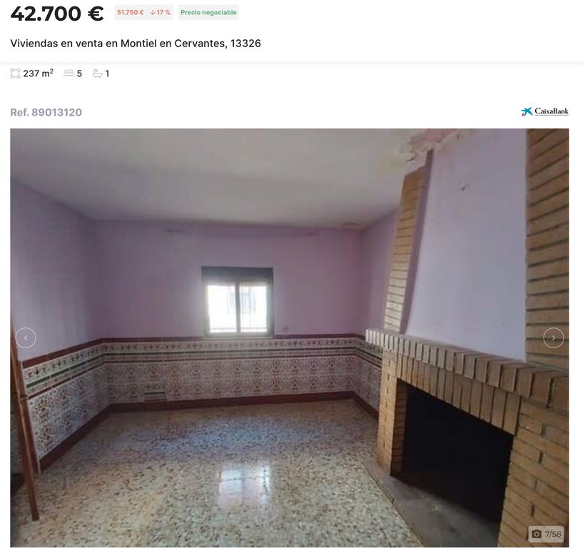 Announcement of the CaixaBank home for sale