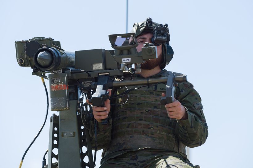 a soldier with a missile launcher